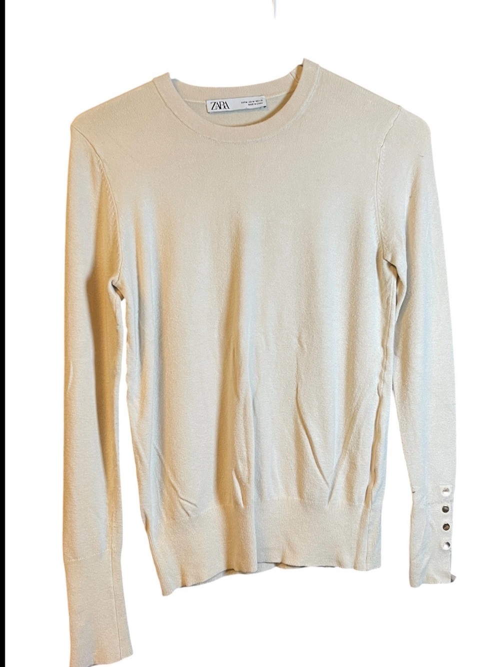 ZARA Cream Crewneck Sweater